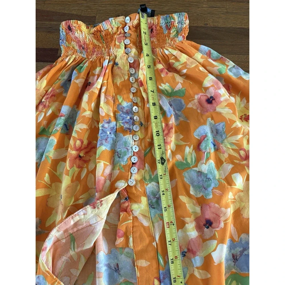 Cynthia‎ Rowley Skirt Womens Medium Multicolor Floral Boho Button Front Maxi
